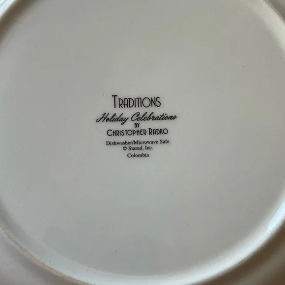 4 Traditions Holiday Celebrations by Christopher Radko 8” Salad Plates, Holiday - Picture 7 of 7